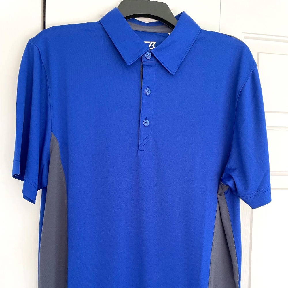 CUTTER & BUCK MENS SM SHIRT - NEVER WORN - BLUE WITH GRAY ACCENTS